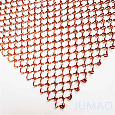 Red Coil Metal Mesh Rides Chainmail Fireplace Screen Drapery