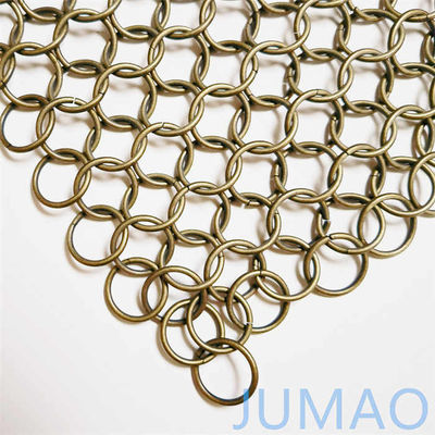 Bên ngoài Bronze Ring Mesh Curtain Chainmail 18mm High Strenth