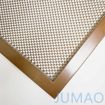 Custom Mesh Screen Divider Kiến trúc dệt kim loại lưới Champagne vàng